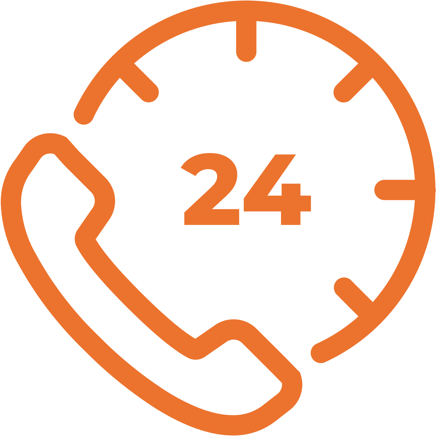 24/7 clock phone logo